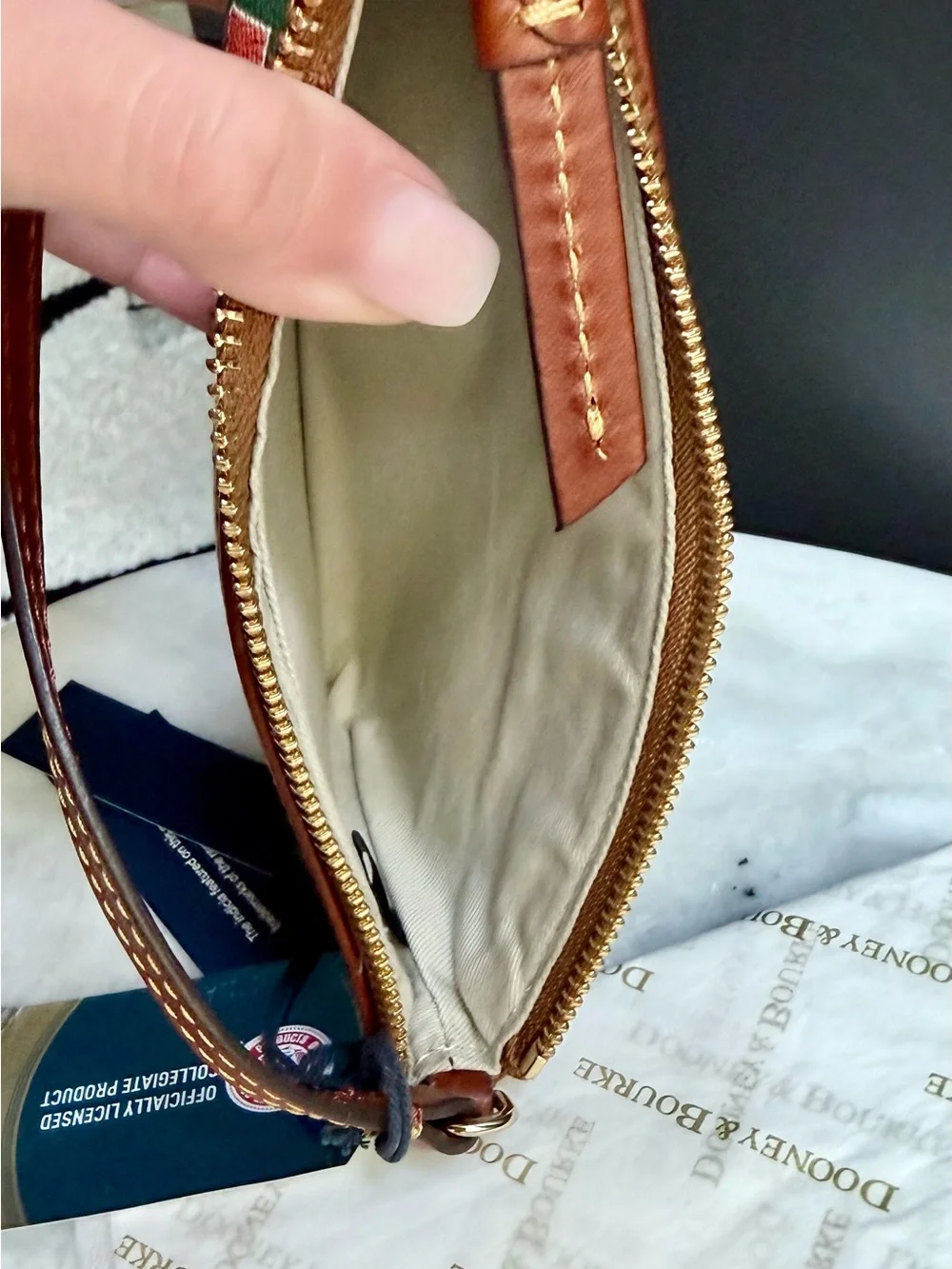 NWT Dooney & Bourke University of Miami Wristlet